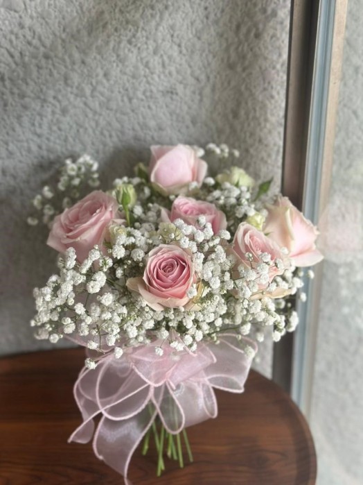 Blush Romance Wedding Bouquet & only Corsage*5 - Image 2